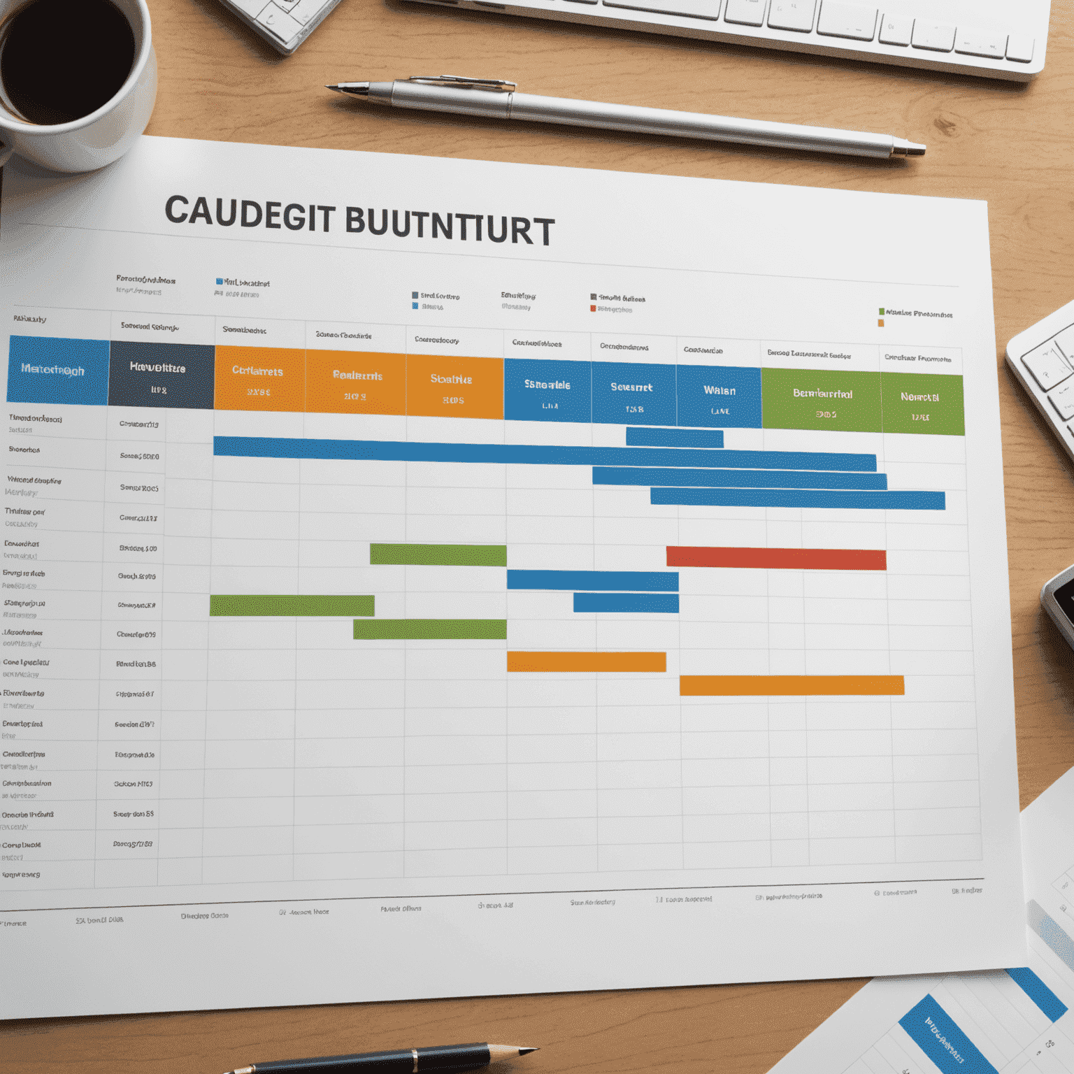 Ein Gantt-Diagramm zur Visualisierung von Projektabläufen und Zeitplänen